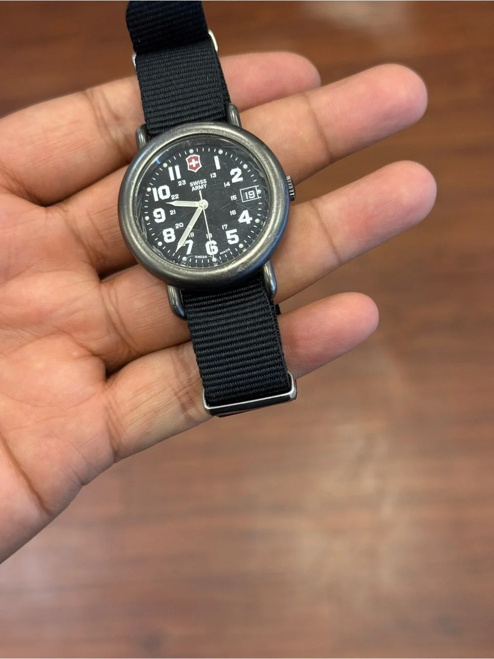 Victorinox Black Dial Field Watch with Black Nylon Strap unisex